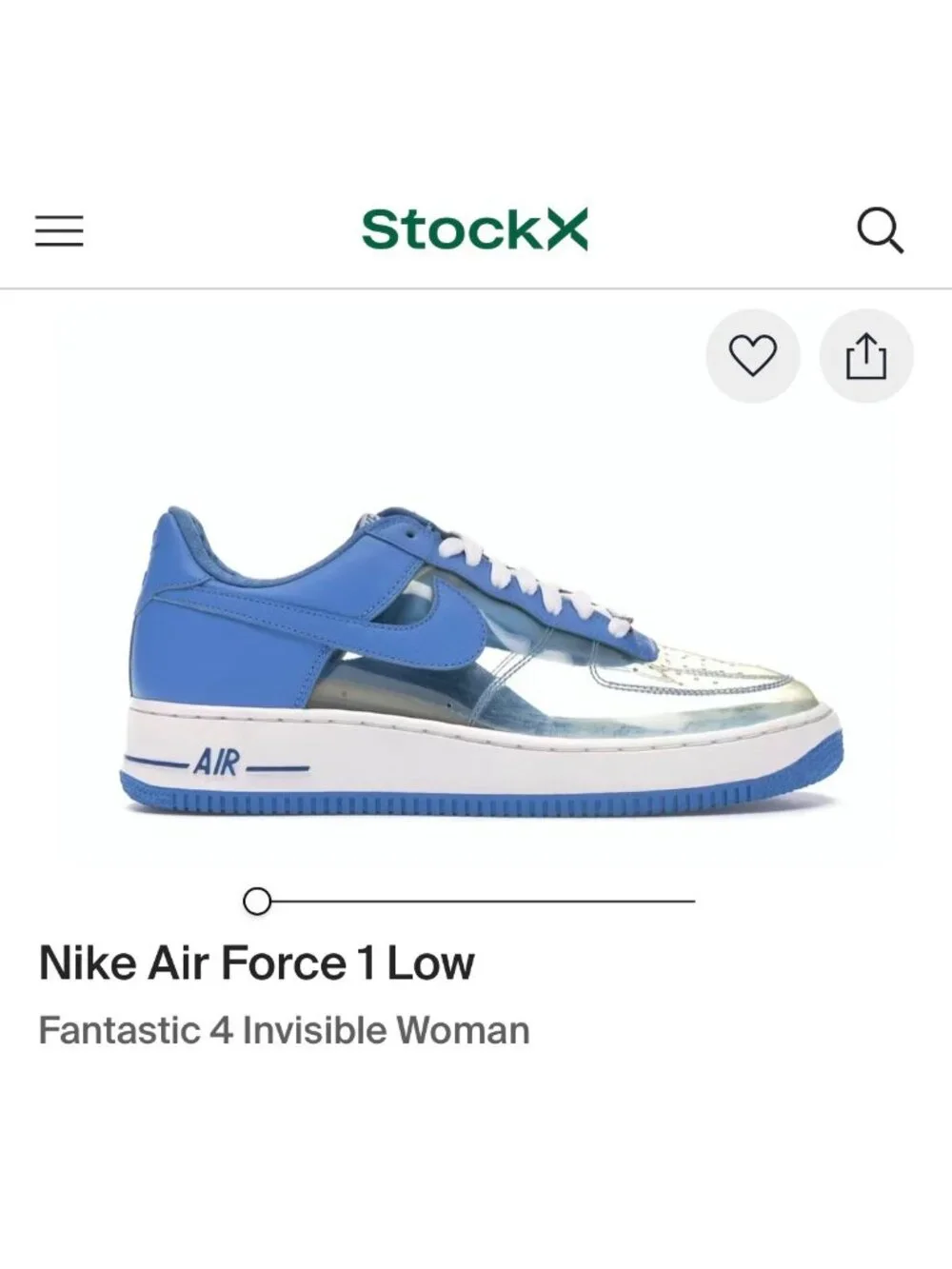Nike Air Force 1 313641-941 Clear Blue Womens Shoes US 9.5 Preowned Good Rare